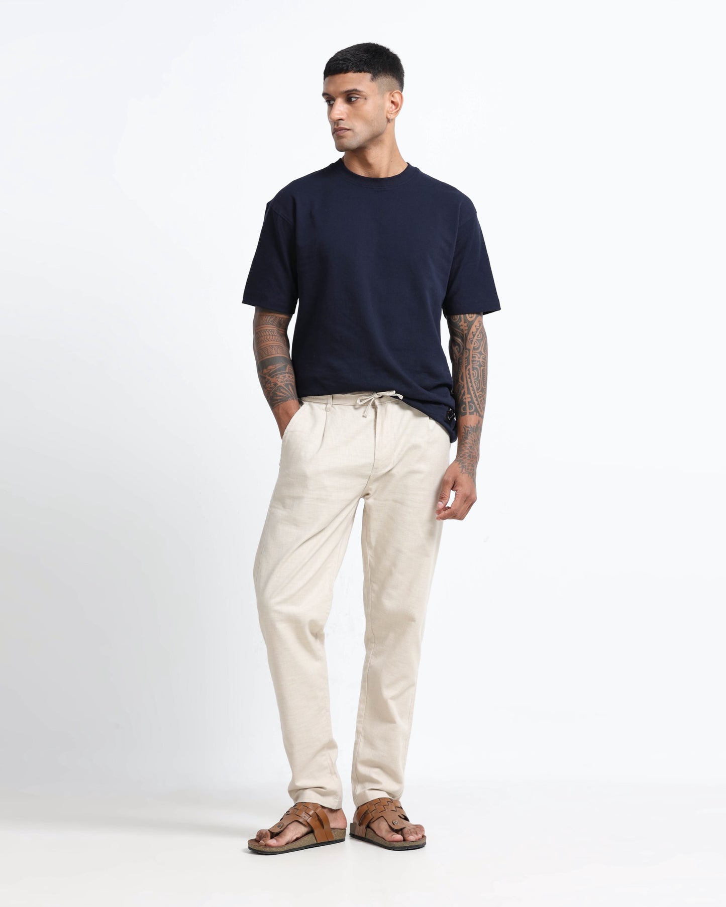 Breezy Linen Trousers - Beige
