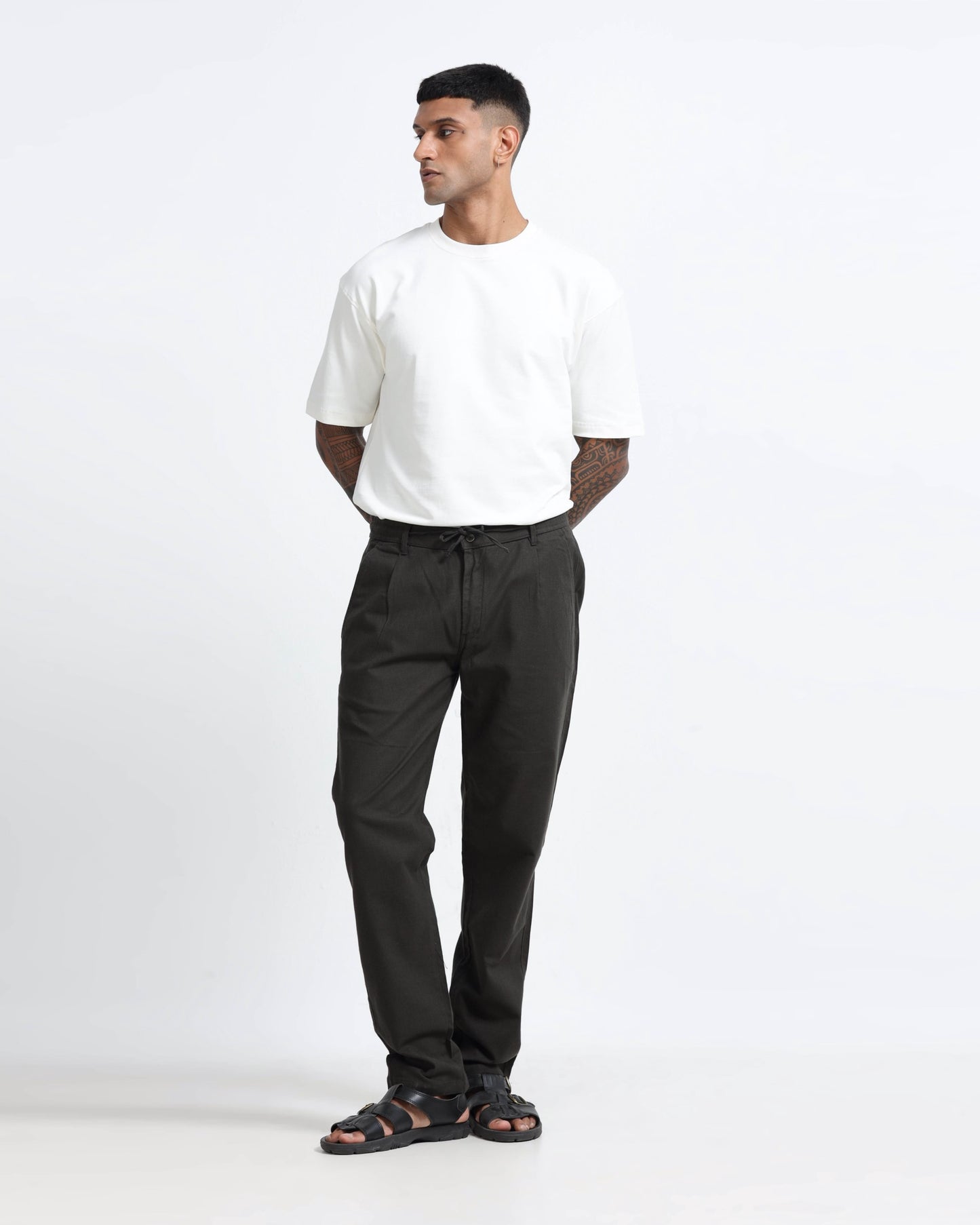 Breezy Linen Trousers - Olive