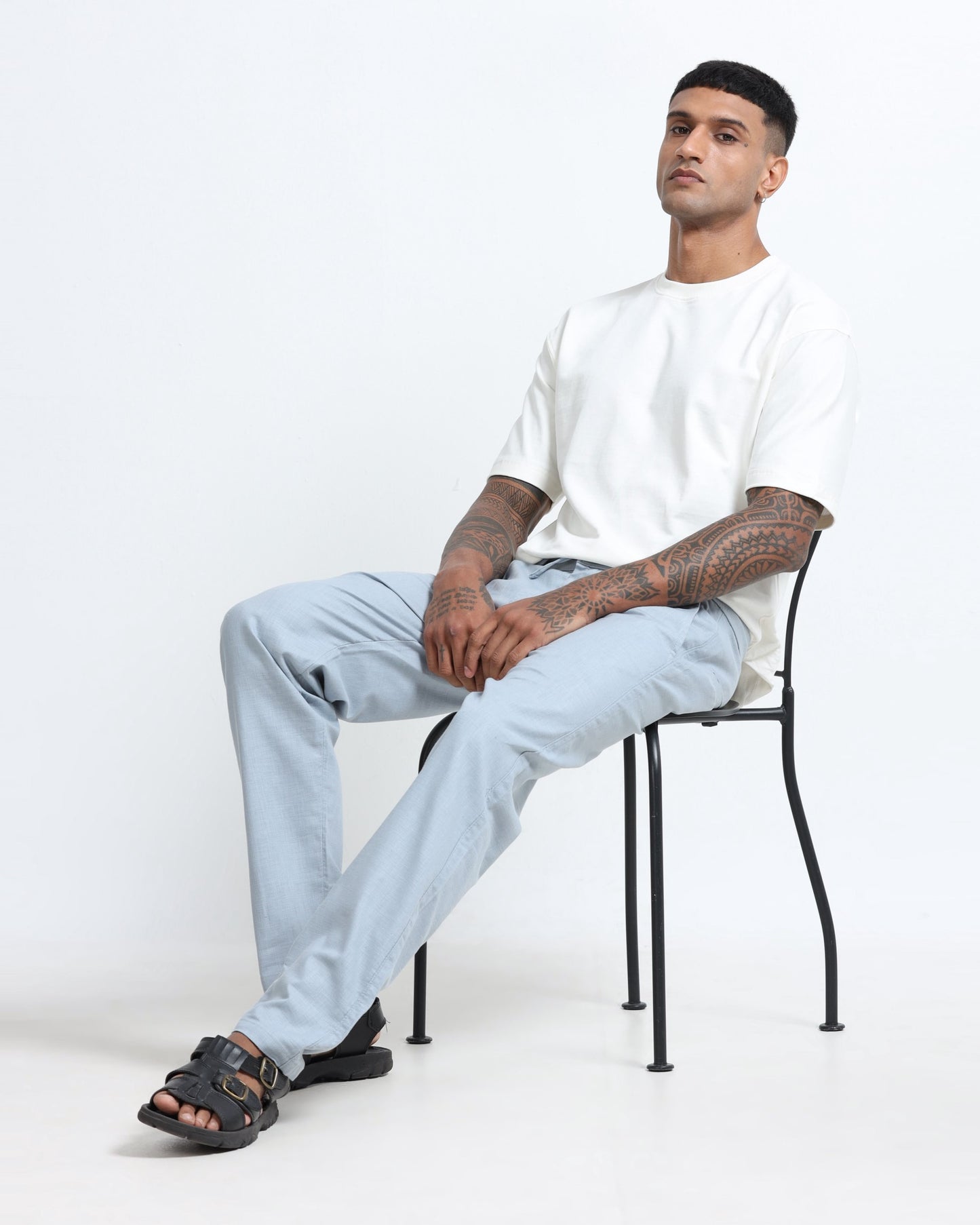 Breezy Linen Trousers - Light Blue