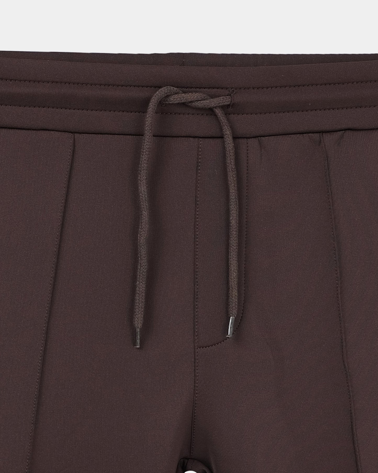 SUPER STRETCH Relaxed Fit Elastic Waistband With Drawstring Trousers Espresso Brown