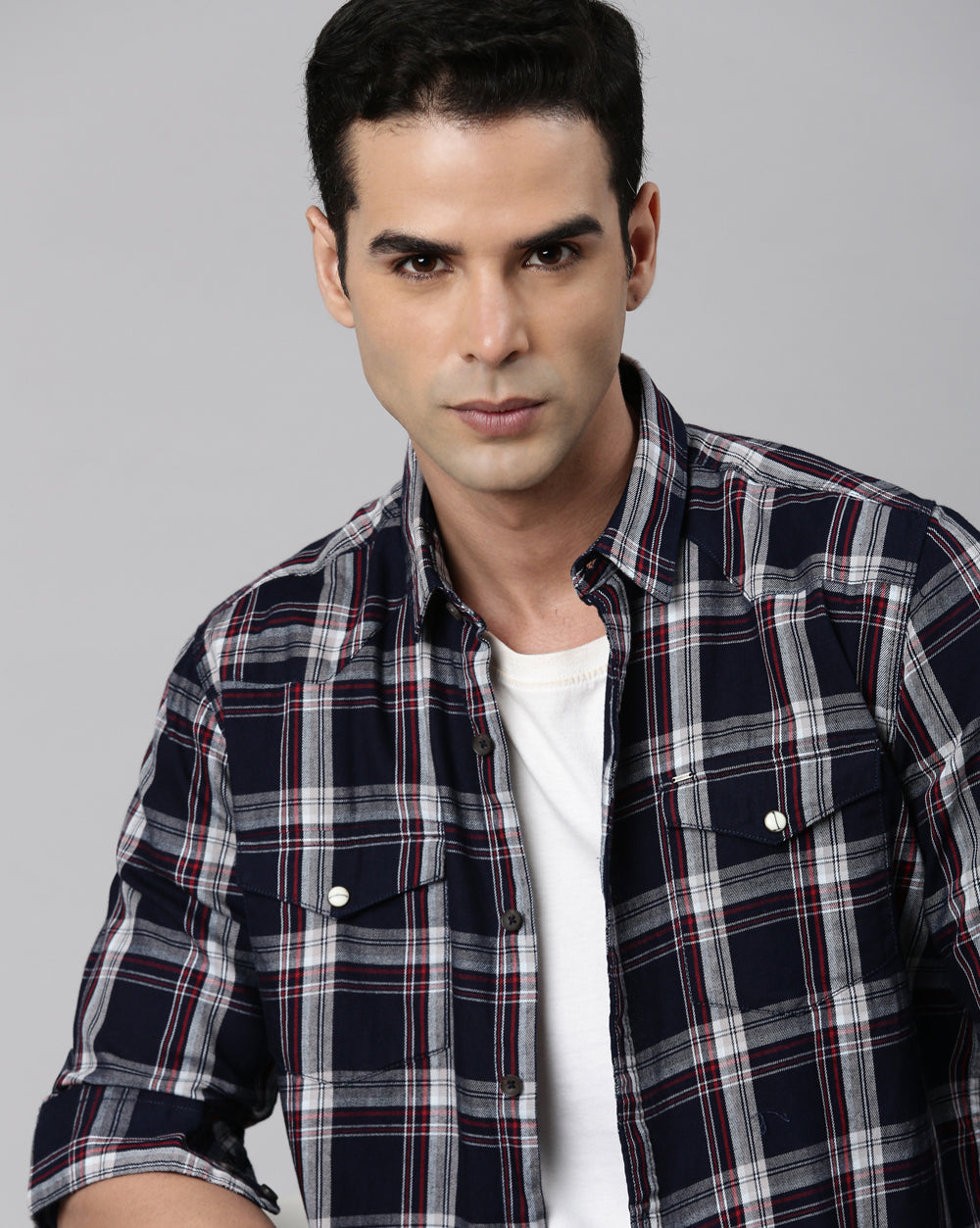 Swing Indigo Dreams Checkered Shirt for Men