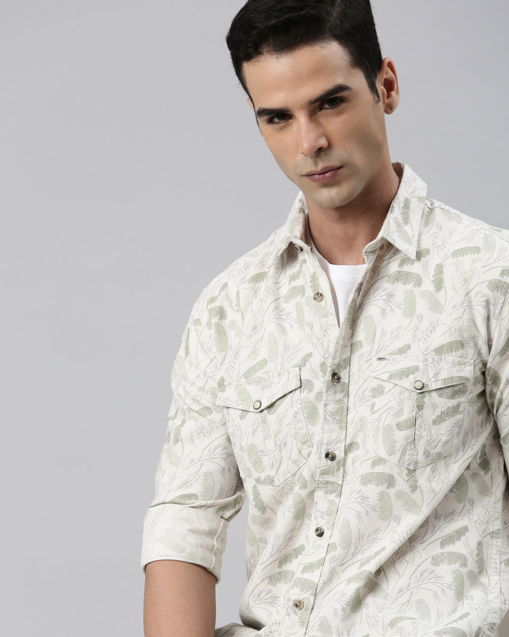 Green Printed Shirt for Men
