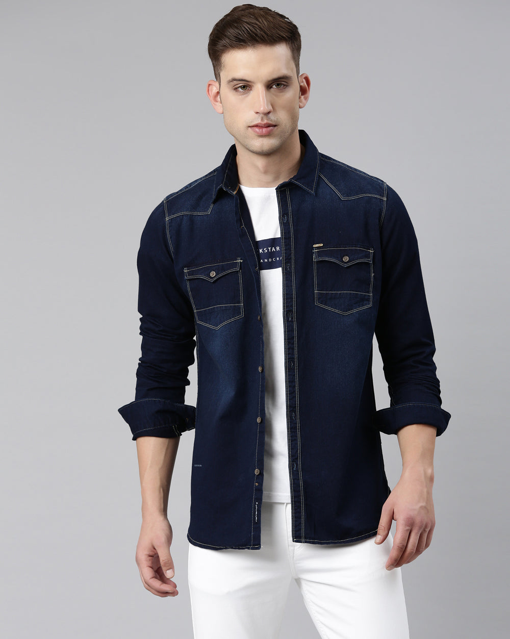Jeans Cap Shirt For Men Buy Blue Shirts For Men By Pepe Jeans Online
