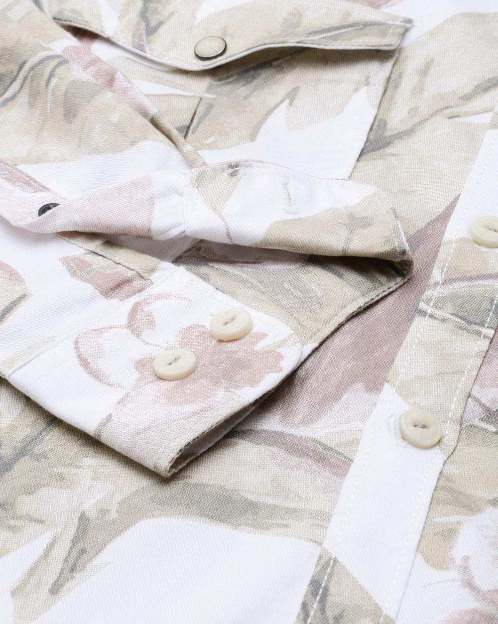 Beige & Green Printed Shirt for Men