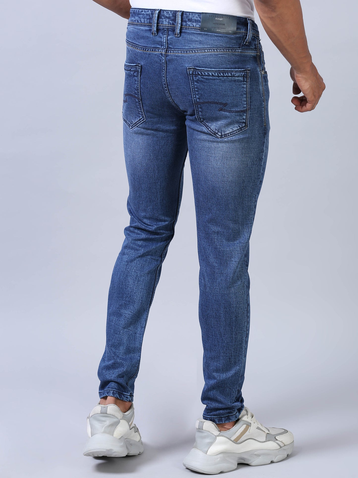 Stonewash Blue Ankle Fit Jeans for Men