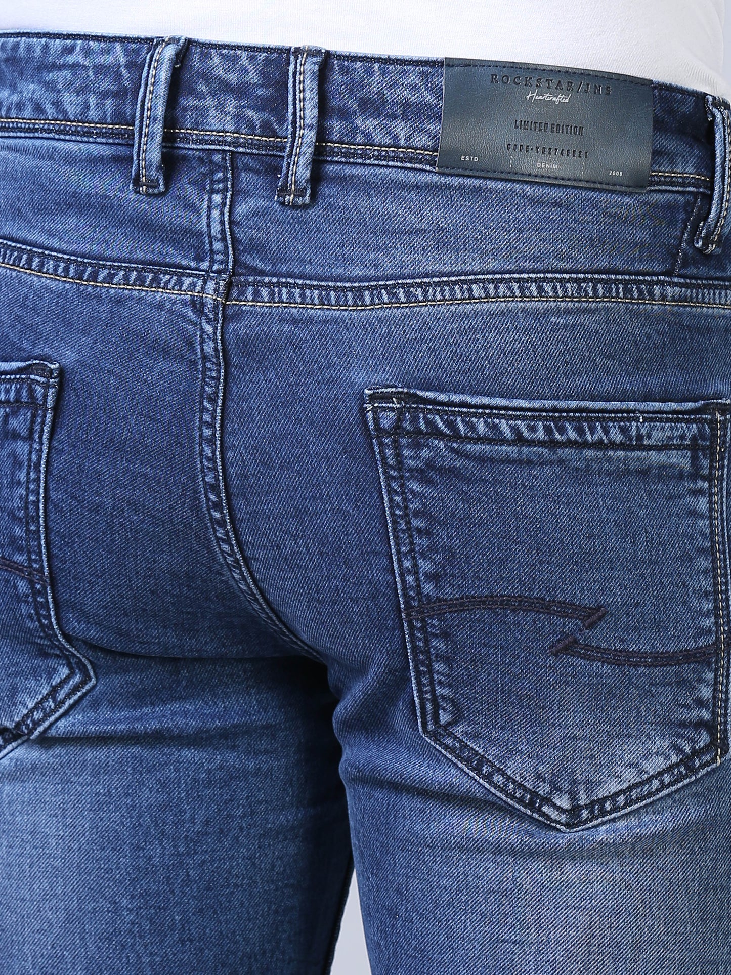 Stonewash Blue Ankle Fit Jeans for Men For Men