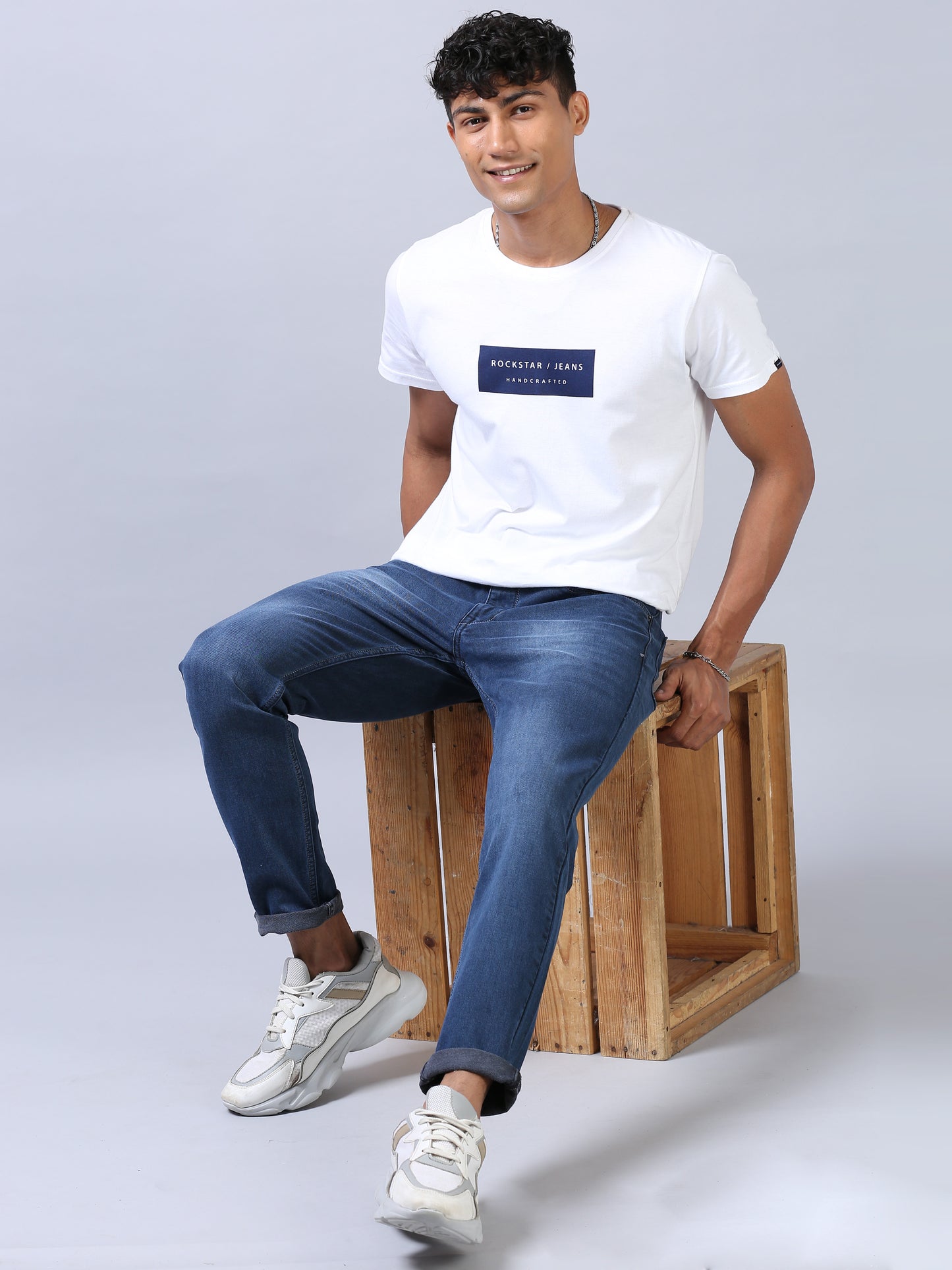 Ankle Fit Jeans- Darkwash Blue