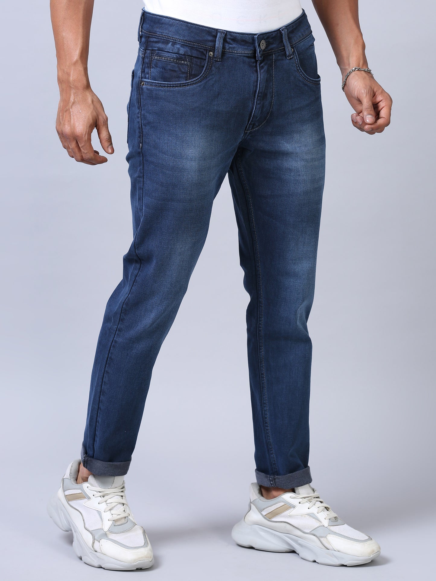 Ankle Fit Jeans- Darkwash Blue