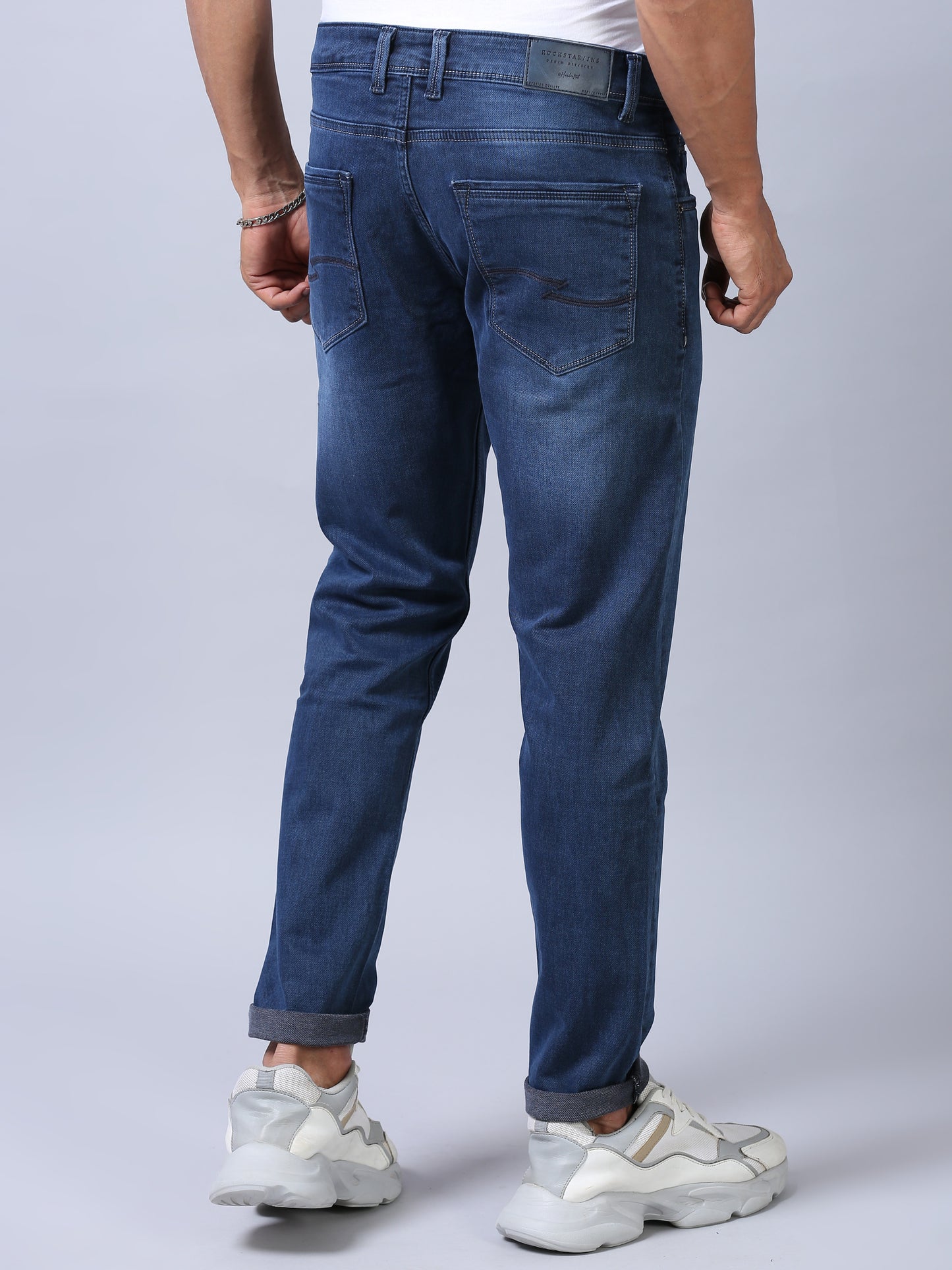 Ankle Fit Jeans- Darkwash Blue