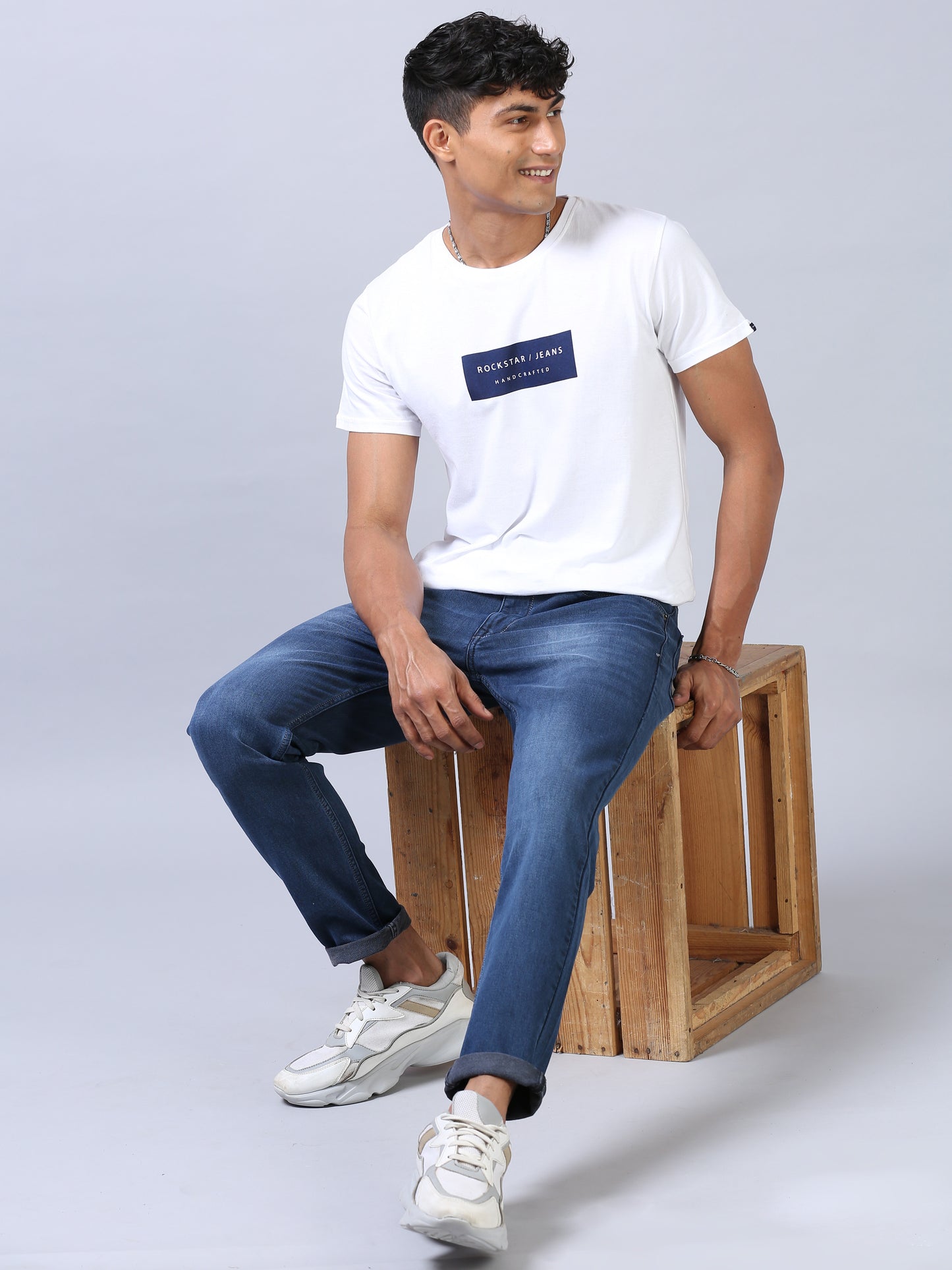 Ankle Fit Jeans- Darkwash Blue
