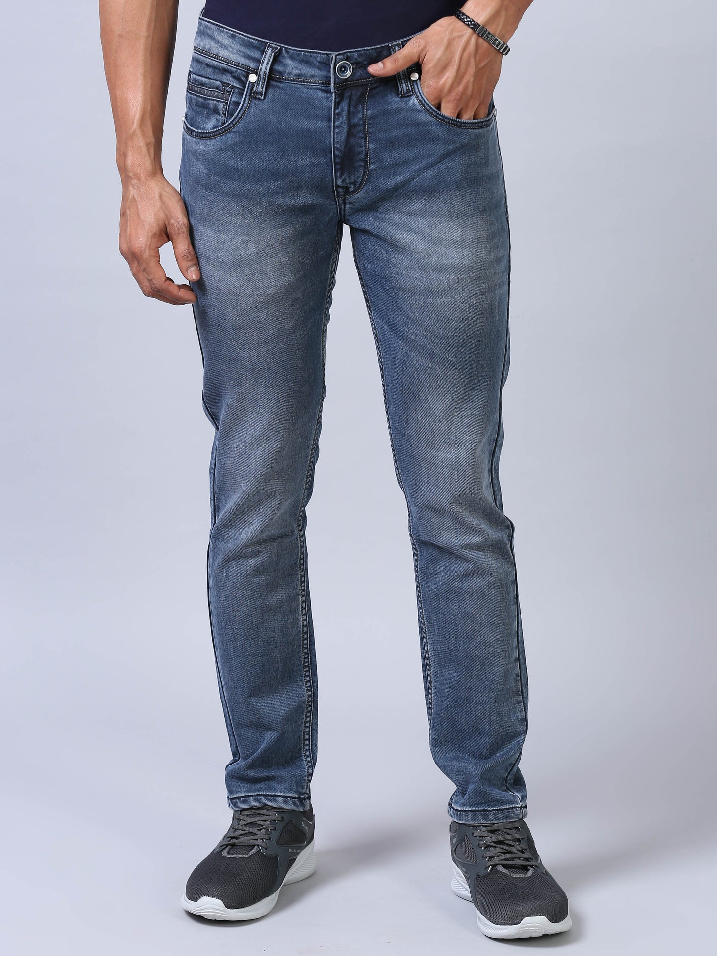 Royal Blue Slim Fit Jeans For Men