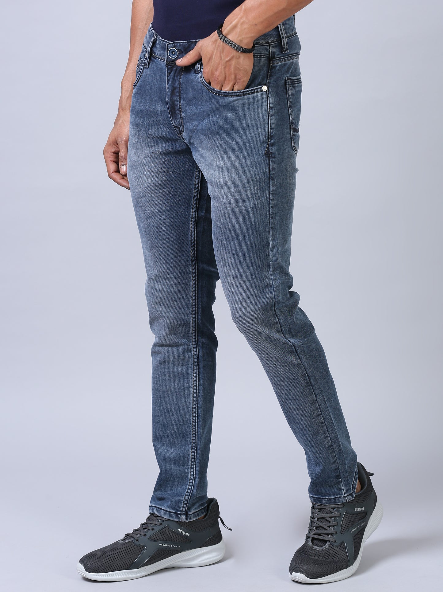 Royal Blue Slim Fit Jeans For Men