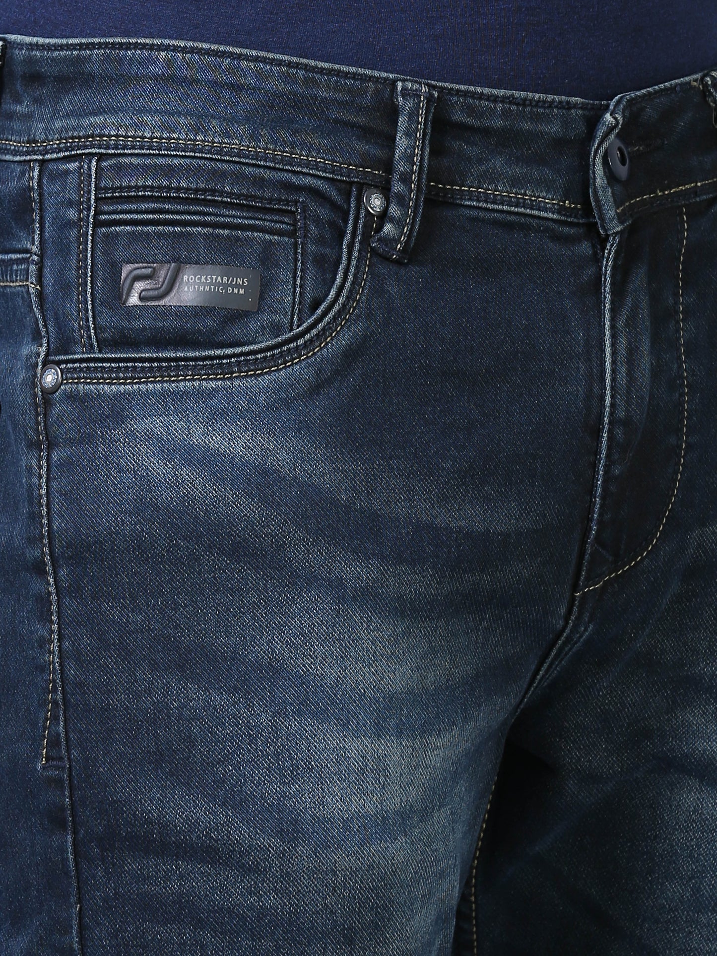 Mid Blue Slim Fit Jeans For Men