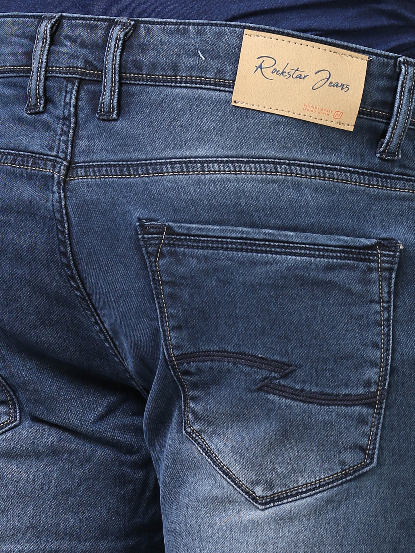 Faded Light Blue Ankle Fit Jeans for Men