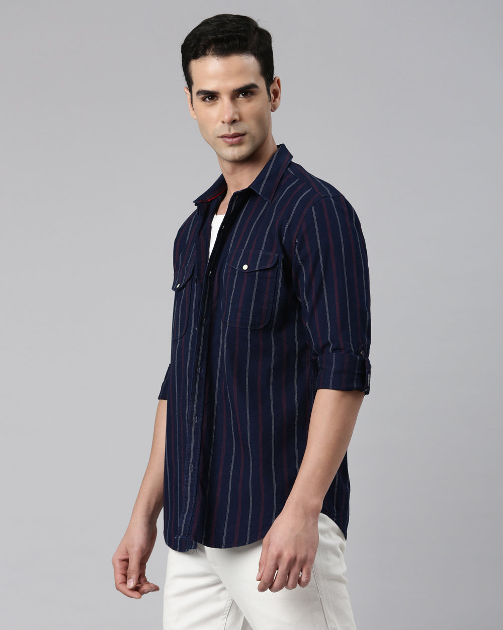 Indigo Striped Shirt For Men