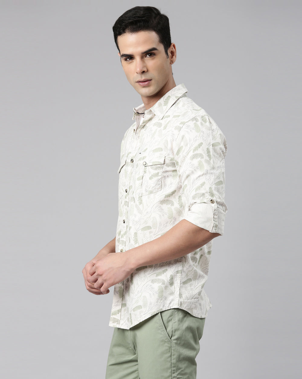 Green Printed Shirt for Men