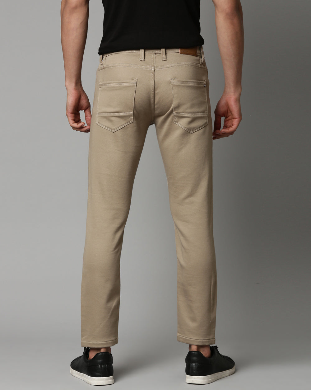 Khaki Colored Denim Ankle Fit Jeans For Men