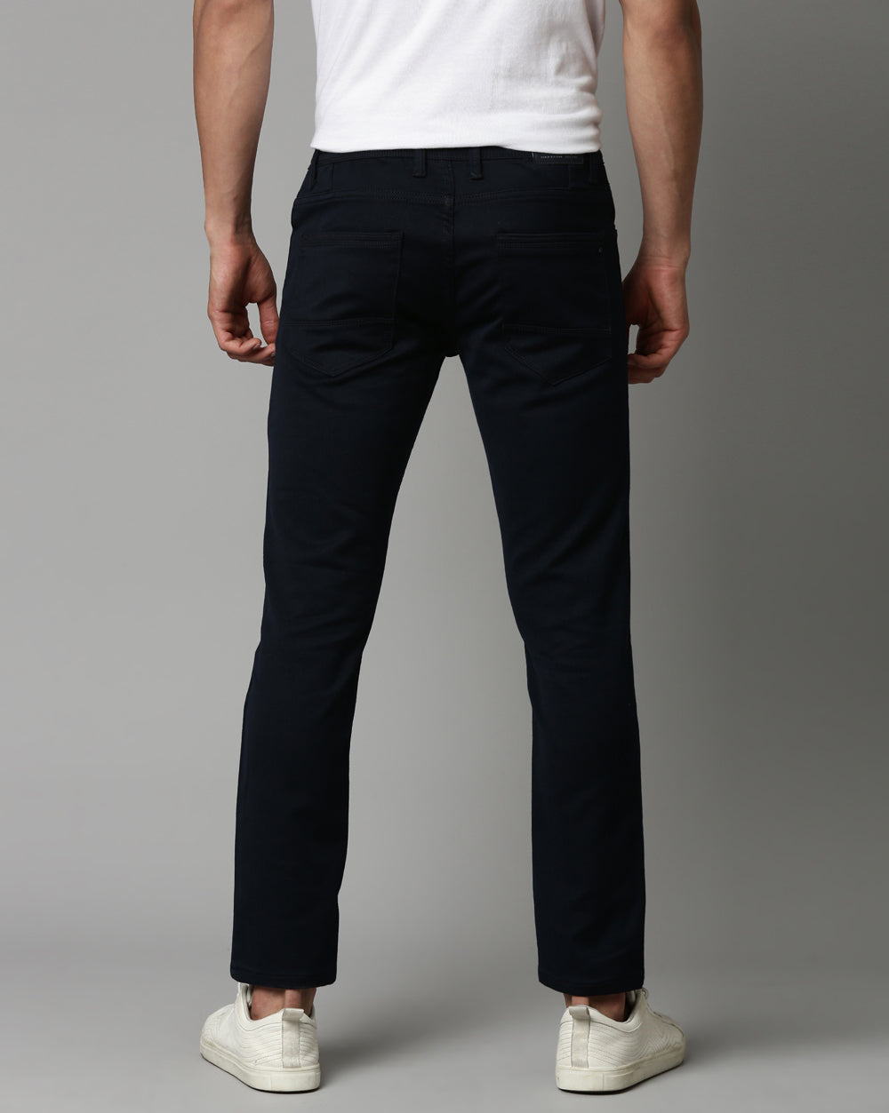 Navy Colored Denim Ankle Fit Jeans For Men