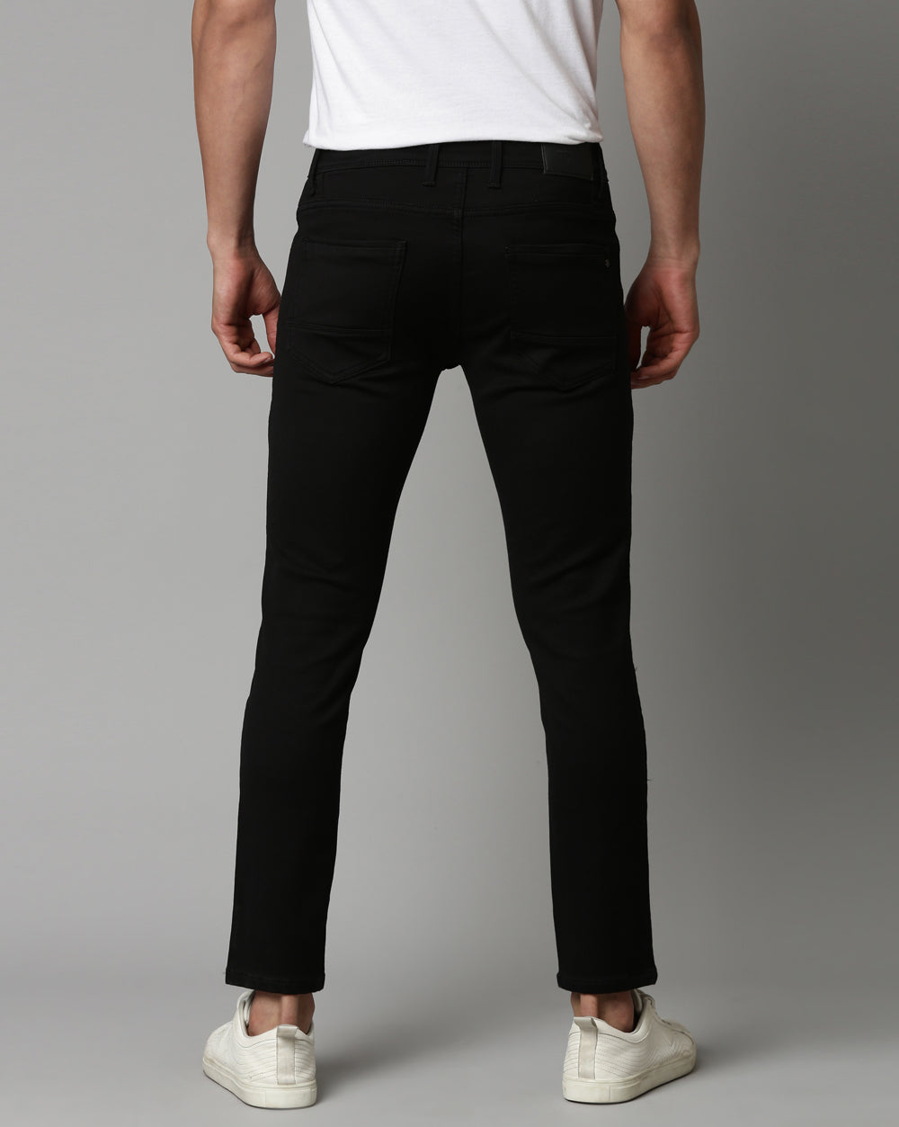 Black Denim Ankle Fit Jeans For Men