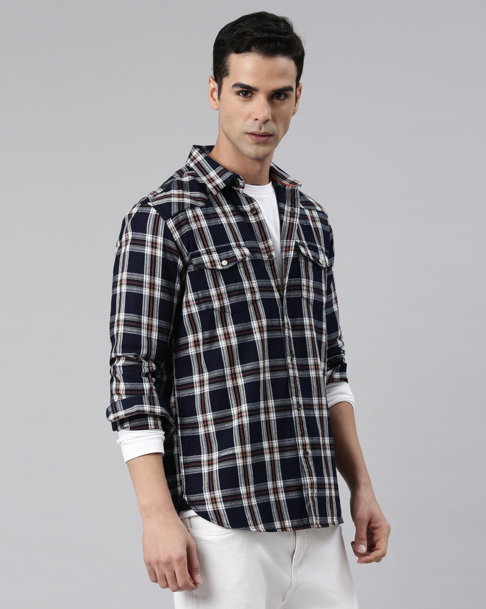 Swing Truly Indigo Checkered Shirt for Men 