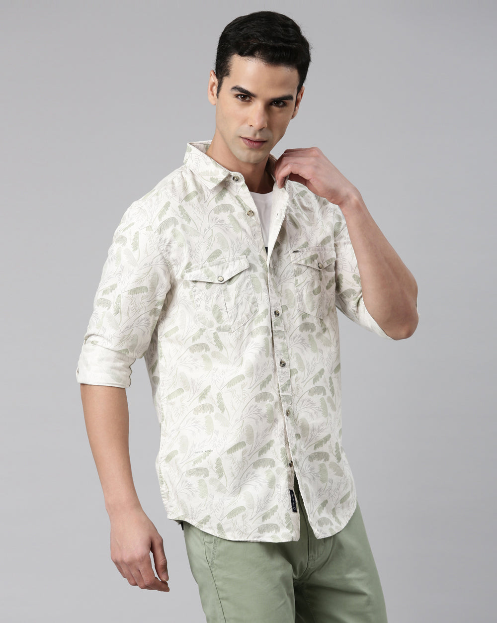 Green Printed Shirt for Men
