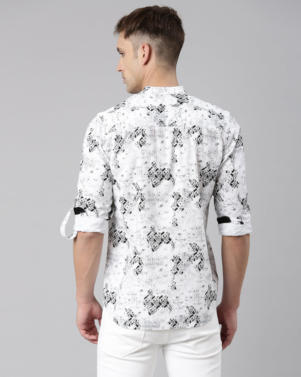 Abstract Print Short Kurta For Men