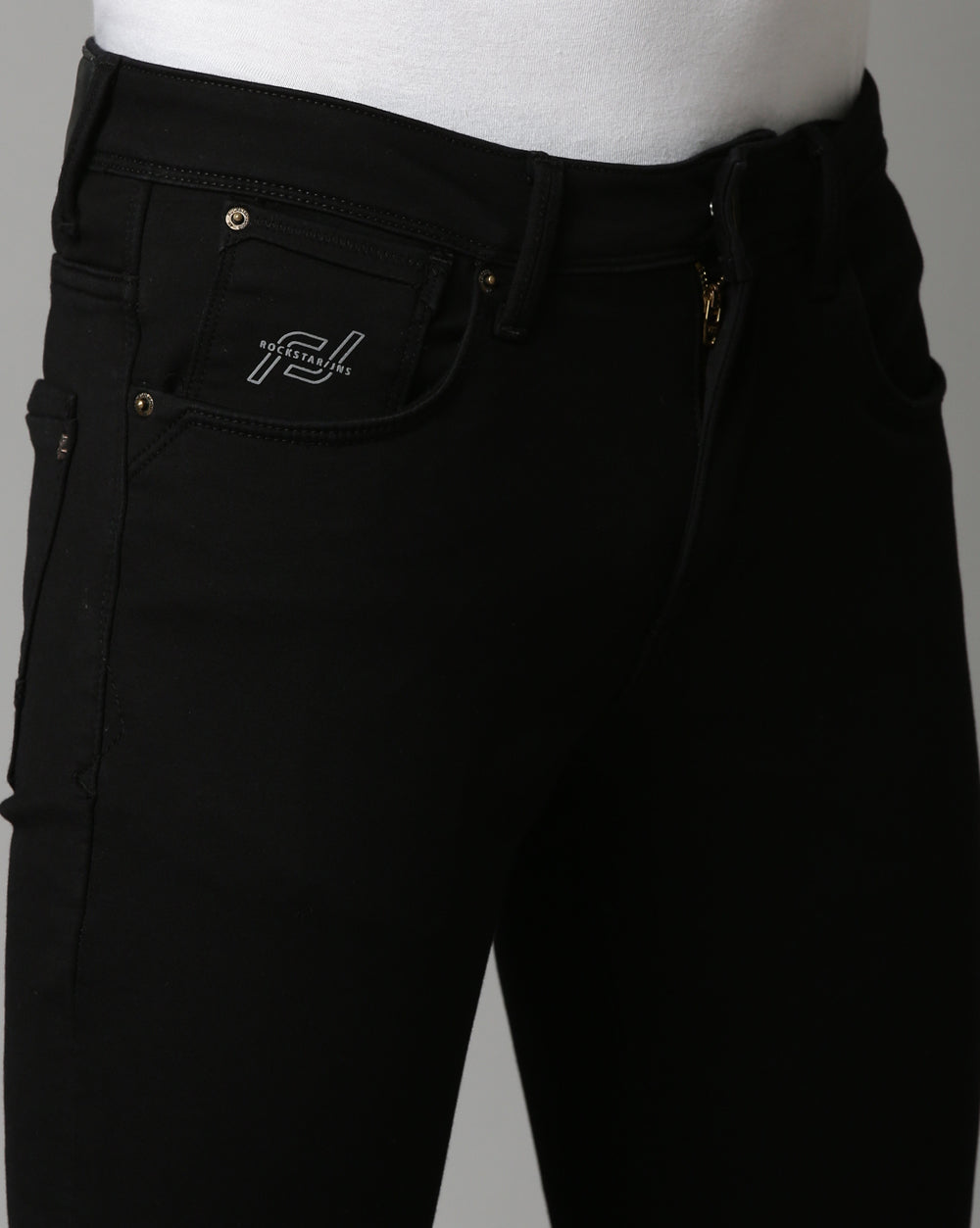 Black Denim Ankle Fit Jeans For Men