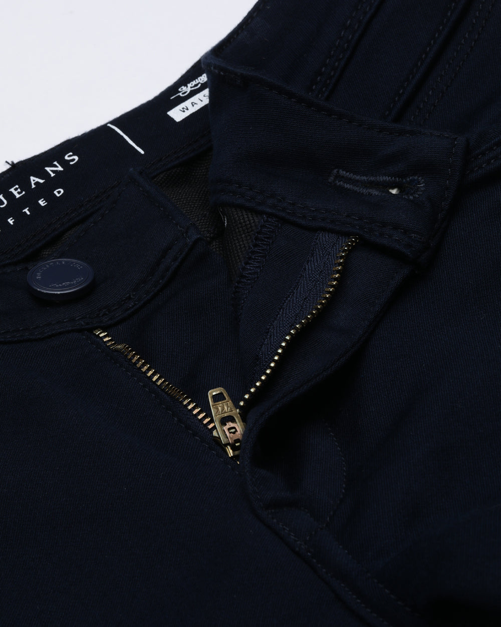Navy Colored Denim Ankle Fit Jeans For Men