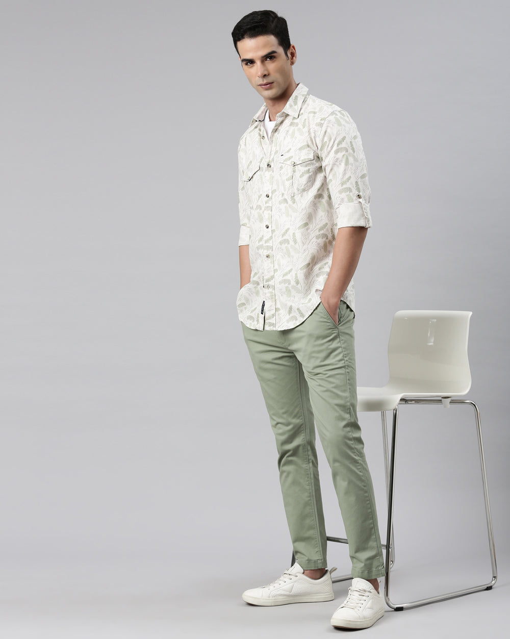 Green Printed Shirt for Men
