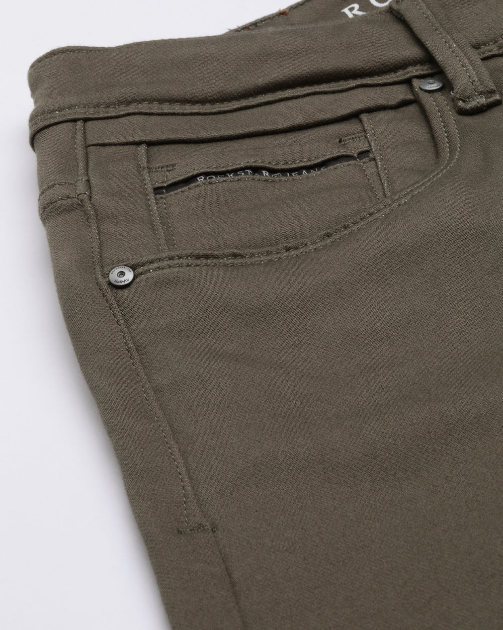 Olive Colored Denim Ankle Fit Jeans For Men