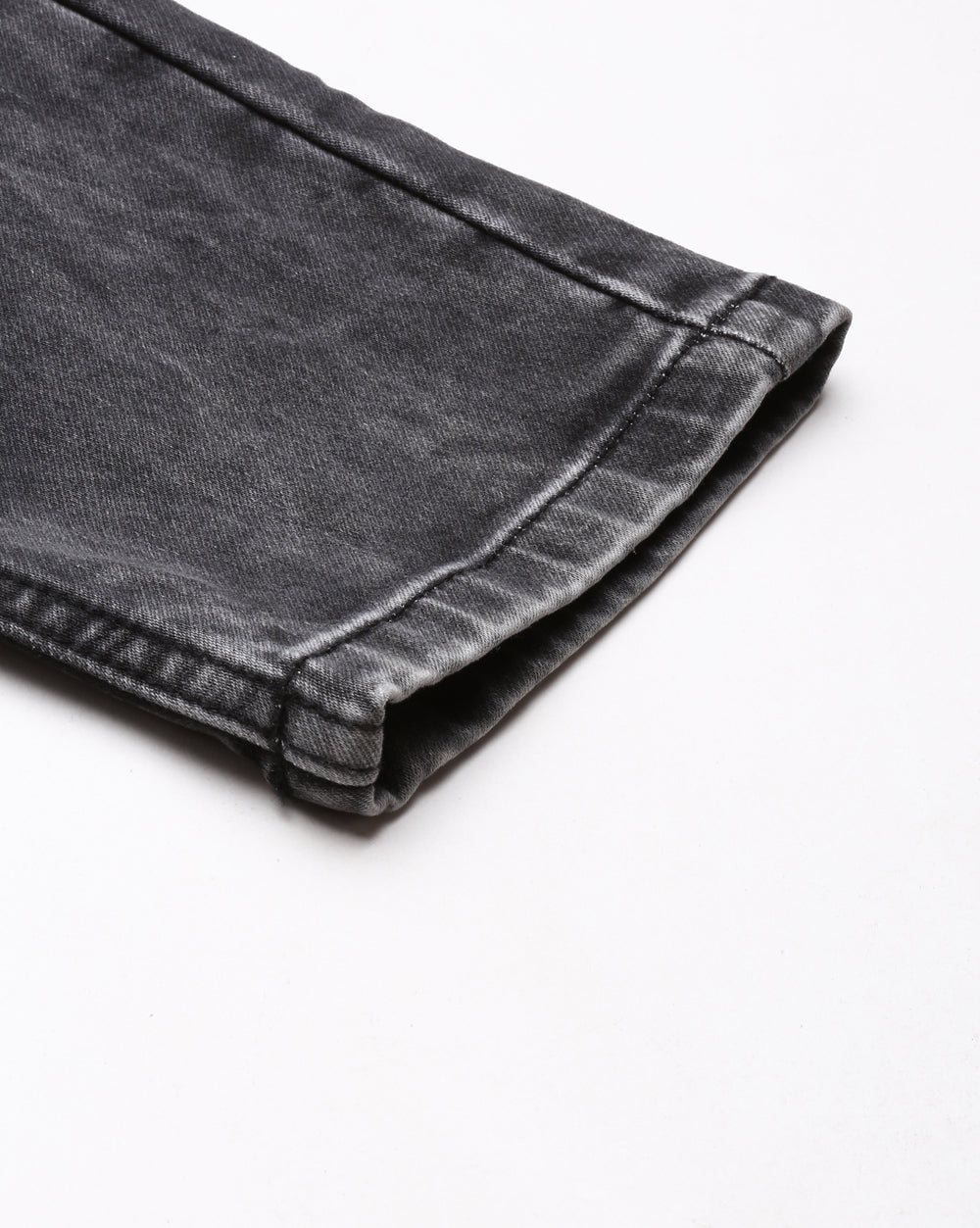 Distressed Dark Grey Denim Ankle Fit Jeans For Men