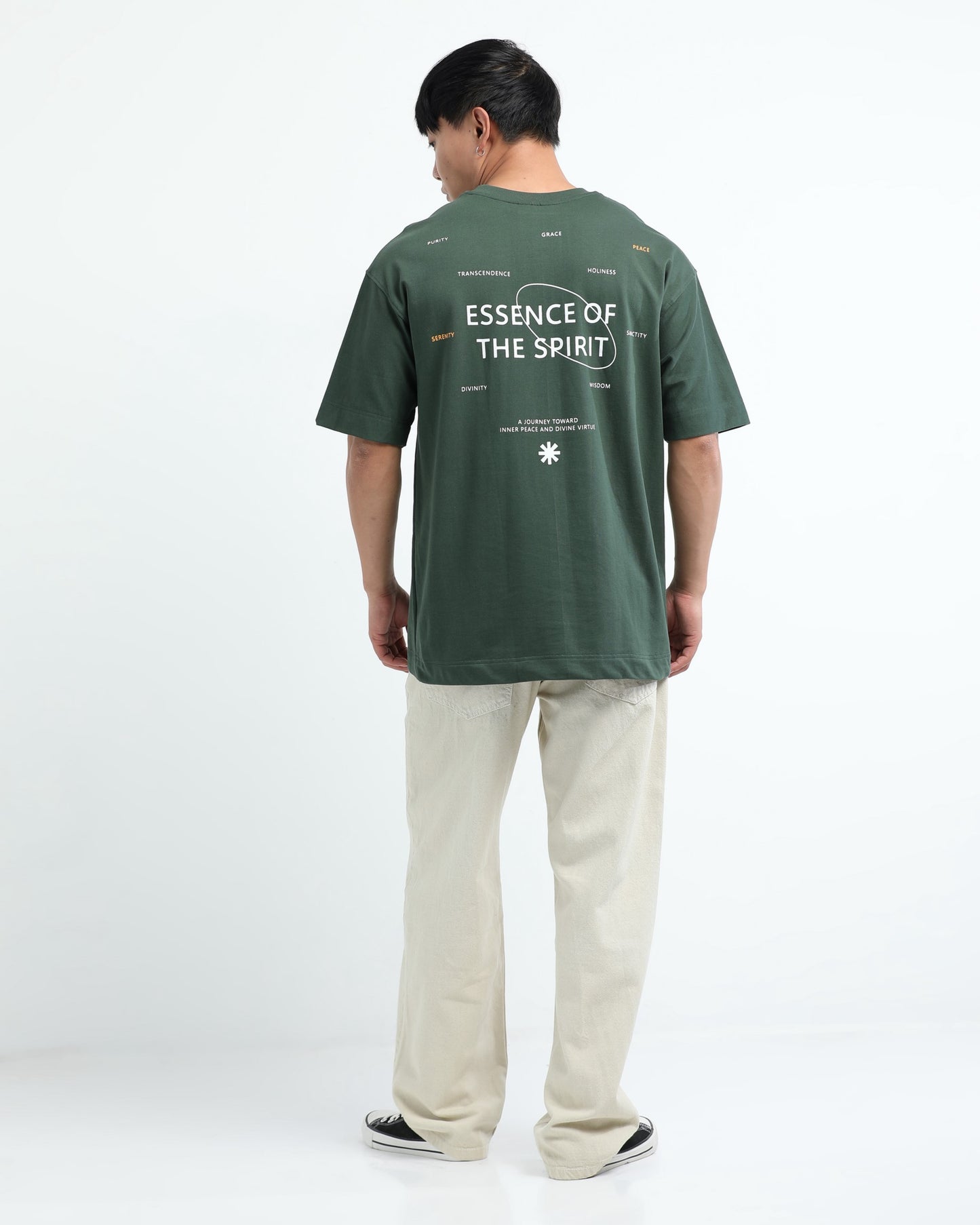 ESSENCE OF SPIRIT FOREST GREEN TEE - Oversized fit