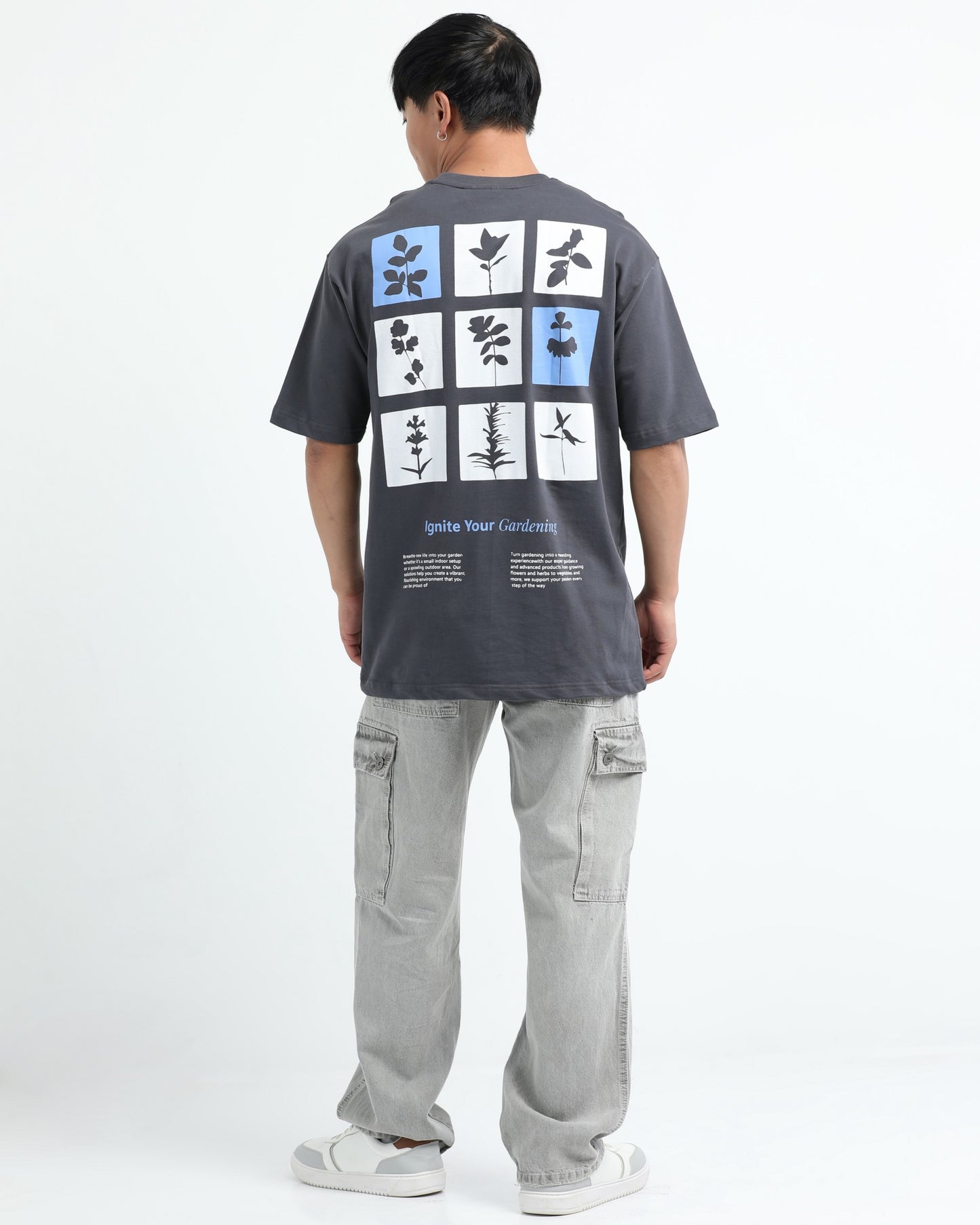 IGNITE YOUR GARDENING GREY TEE - Oversized fit