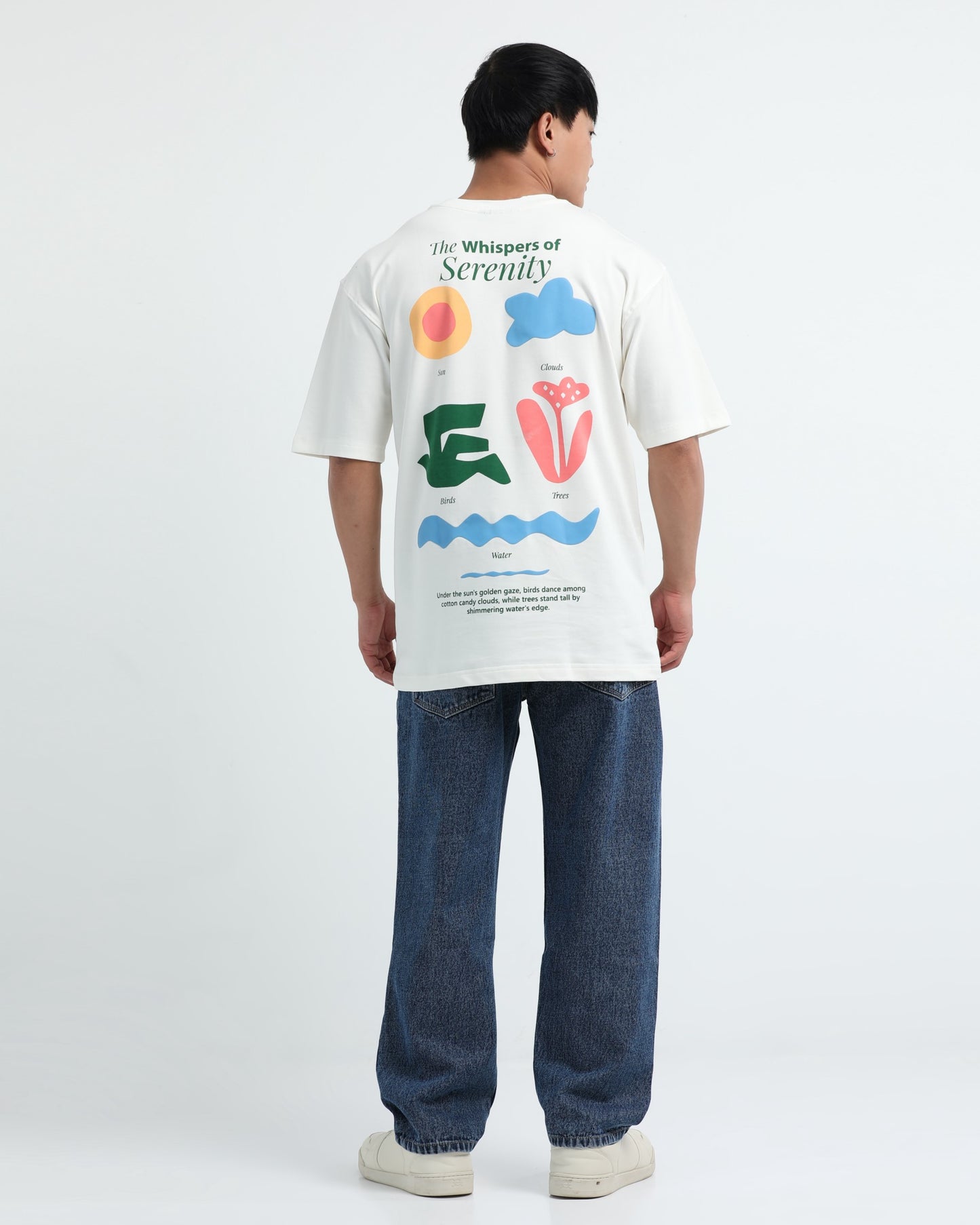SERENITY OFF WHITE TEE - Oversized fit