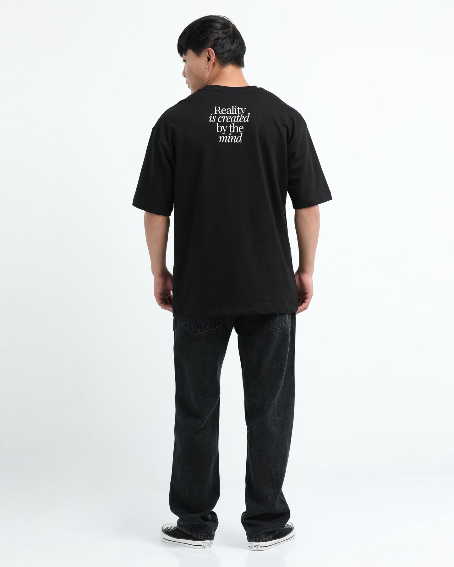 BALANCE OF THOUGHT BLACK TEE - Oversized fit