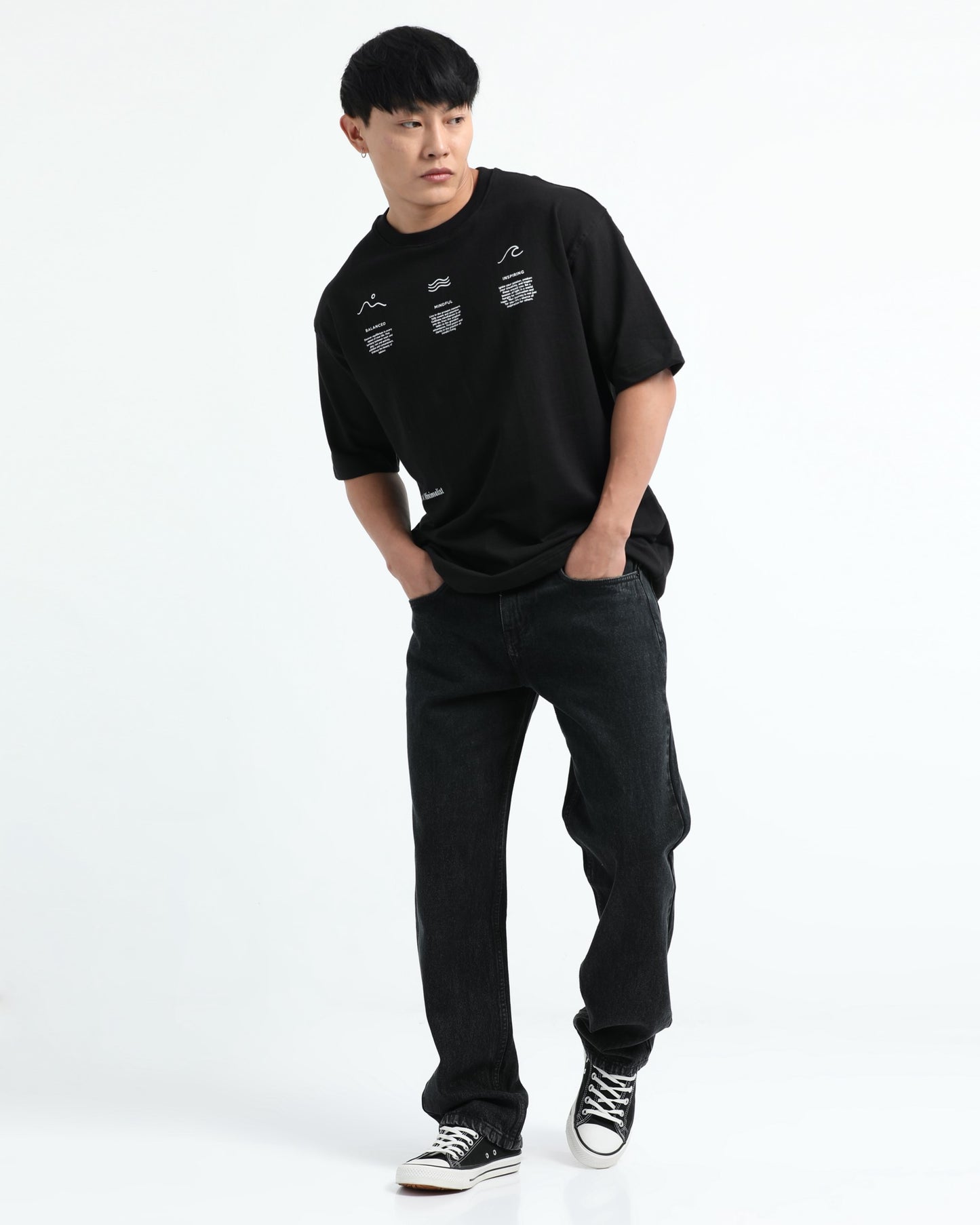 BALANCE OF THOUGHT - Black Oversized fit
