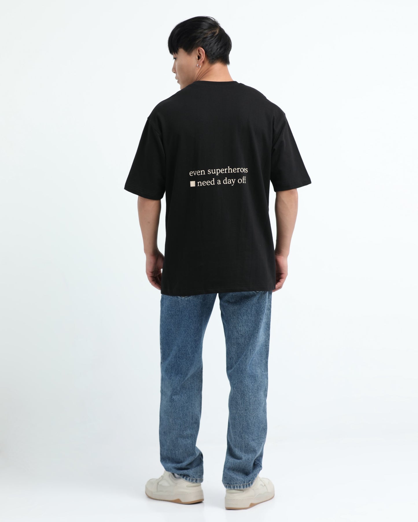 SELF CARE BLACK TEE - Oversized fit