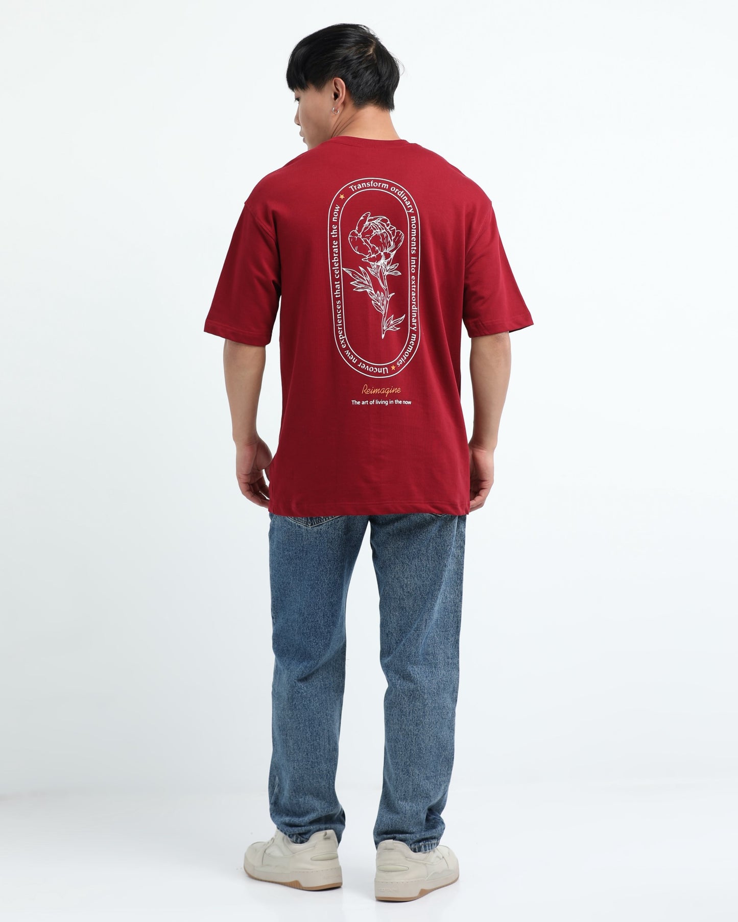 REIMAGINE MAROON TEE - Oversized fit
