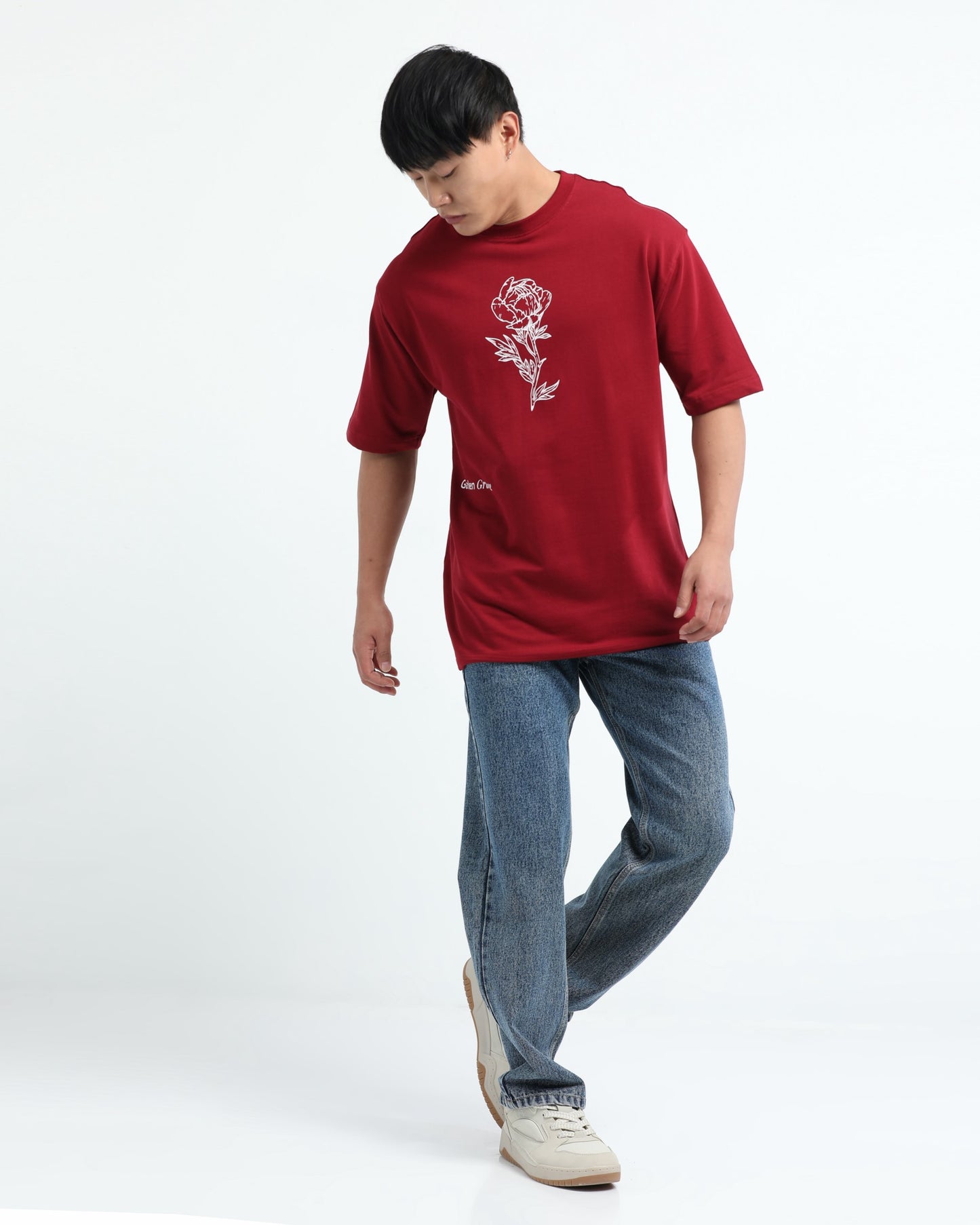 REIMAGINE MAROON TEE - Oversized fit