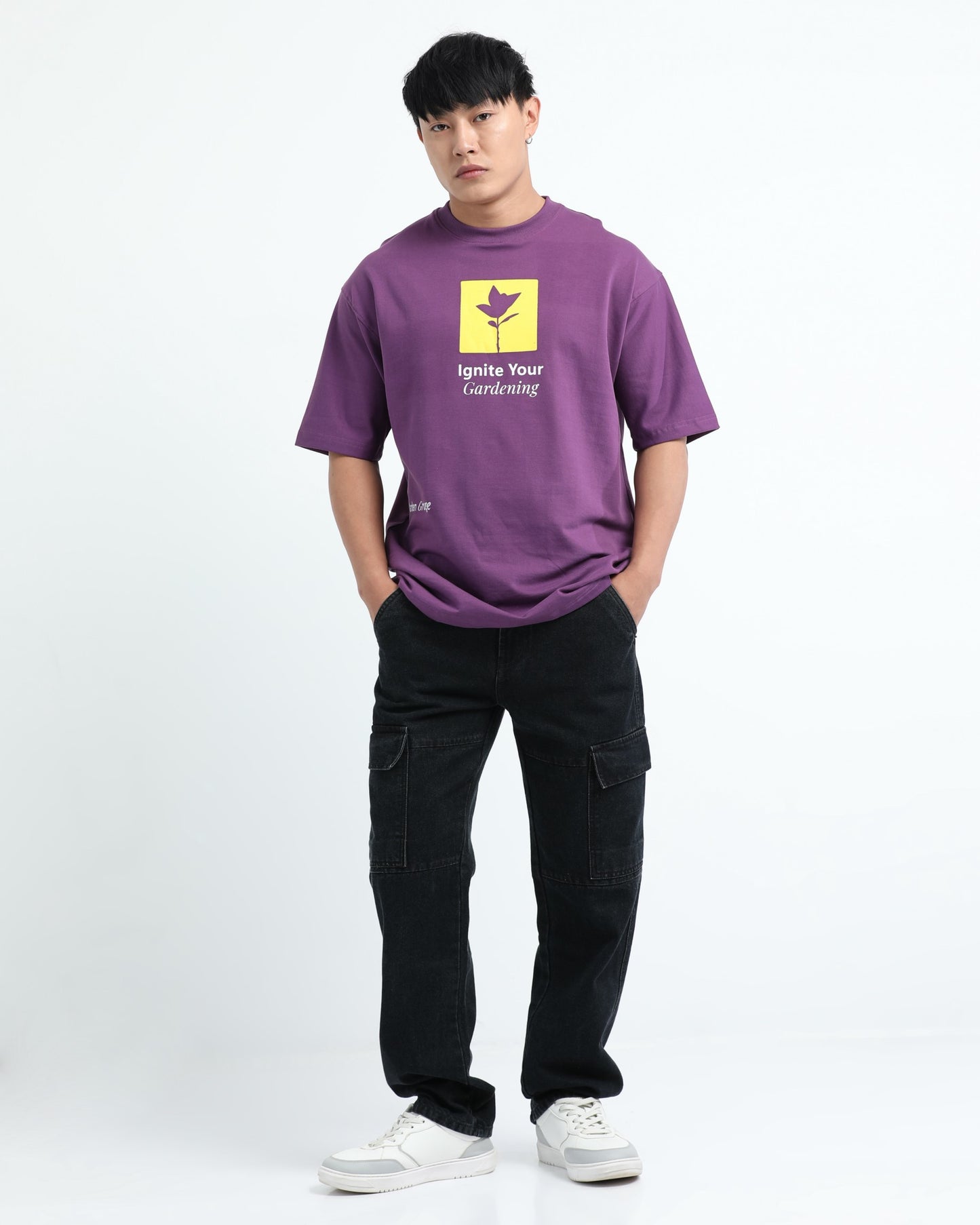 IGNITE YOUR GARDENING PURPLE TEE - Oversized fit