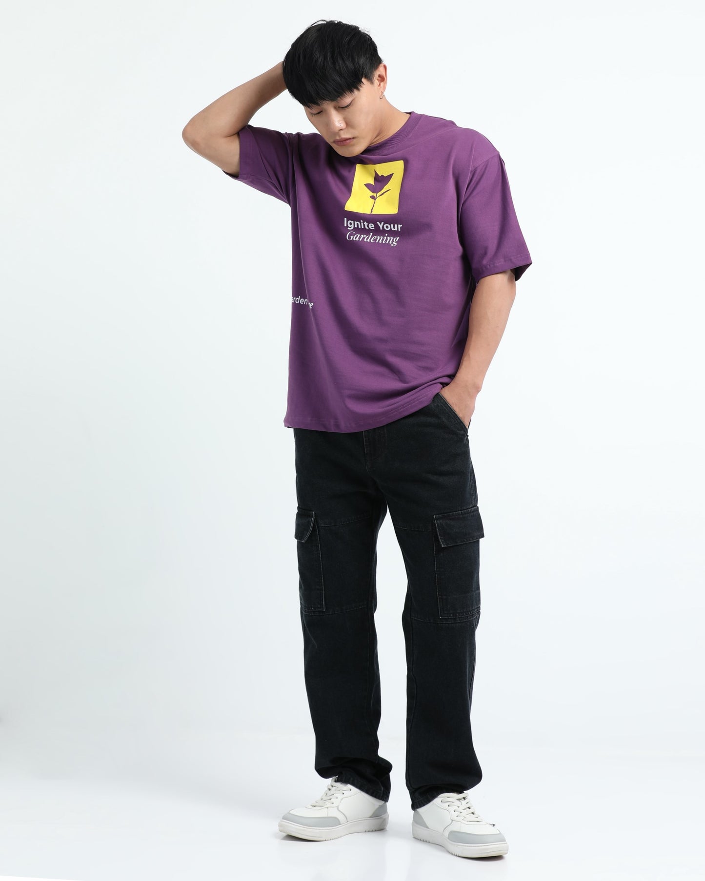 IGNITE YOUR GARDENING PURPLE TEE - Oversized fit