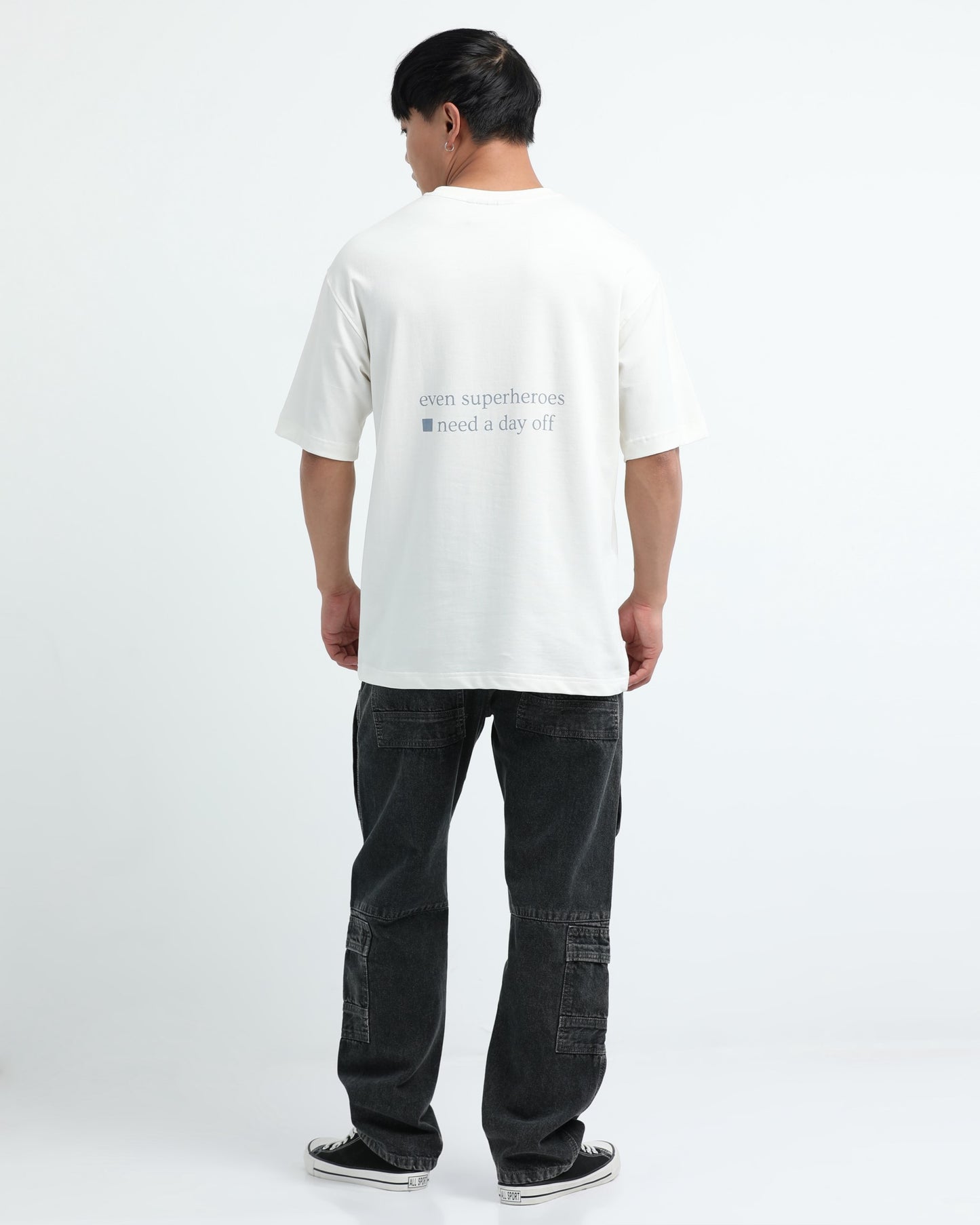 SELF CARE OFF WHITE TEE - Oversized fit
