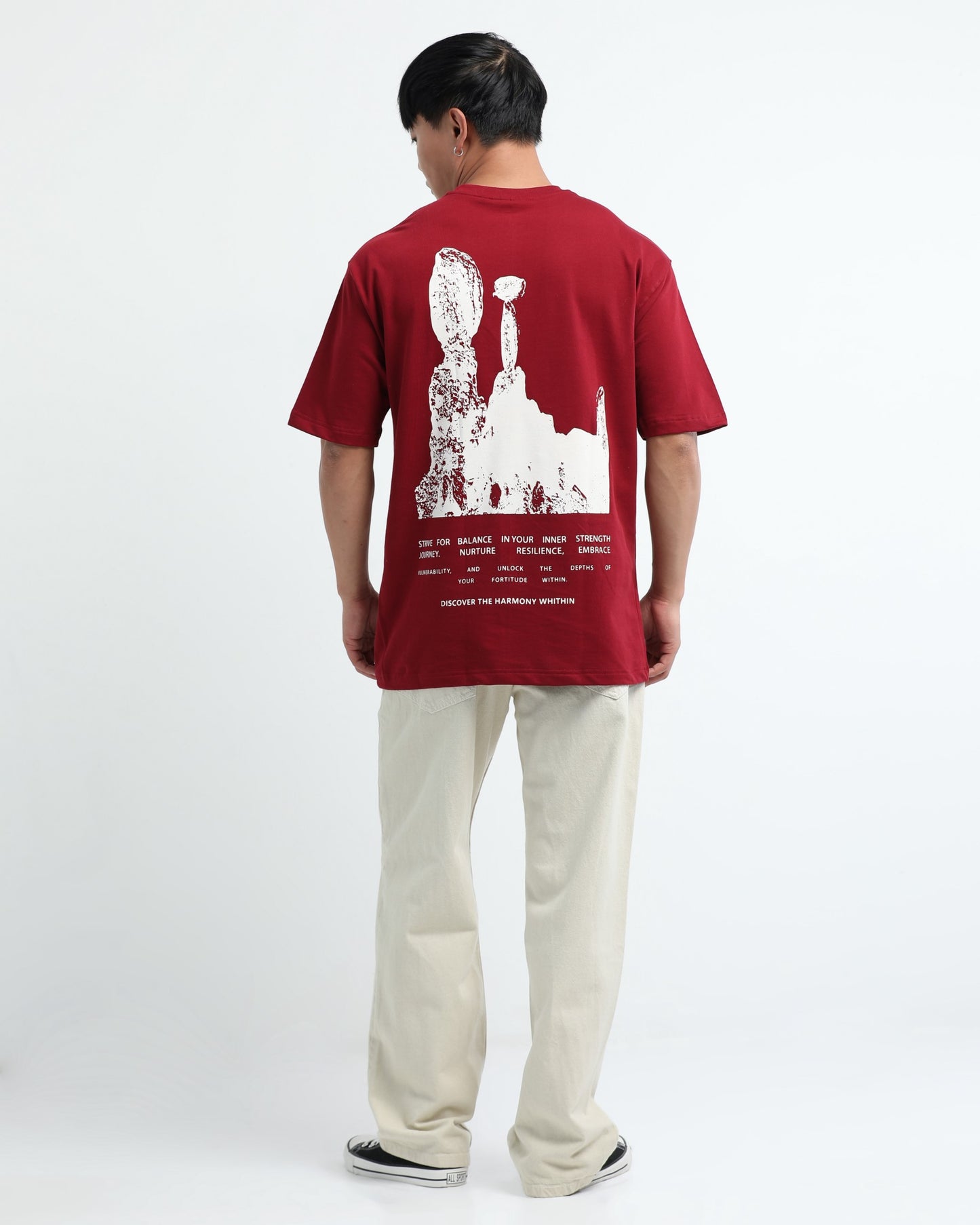 HARMONY MAROON TEE - Oversized fit