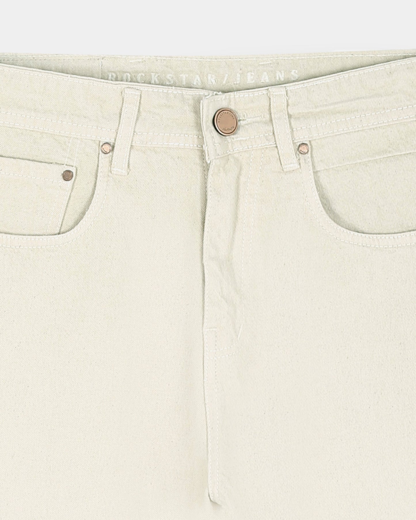 SIGNATURE Straight Fit Denim Jeans Ecru Ivory
