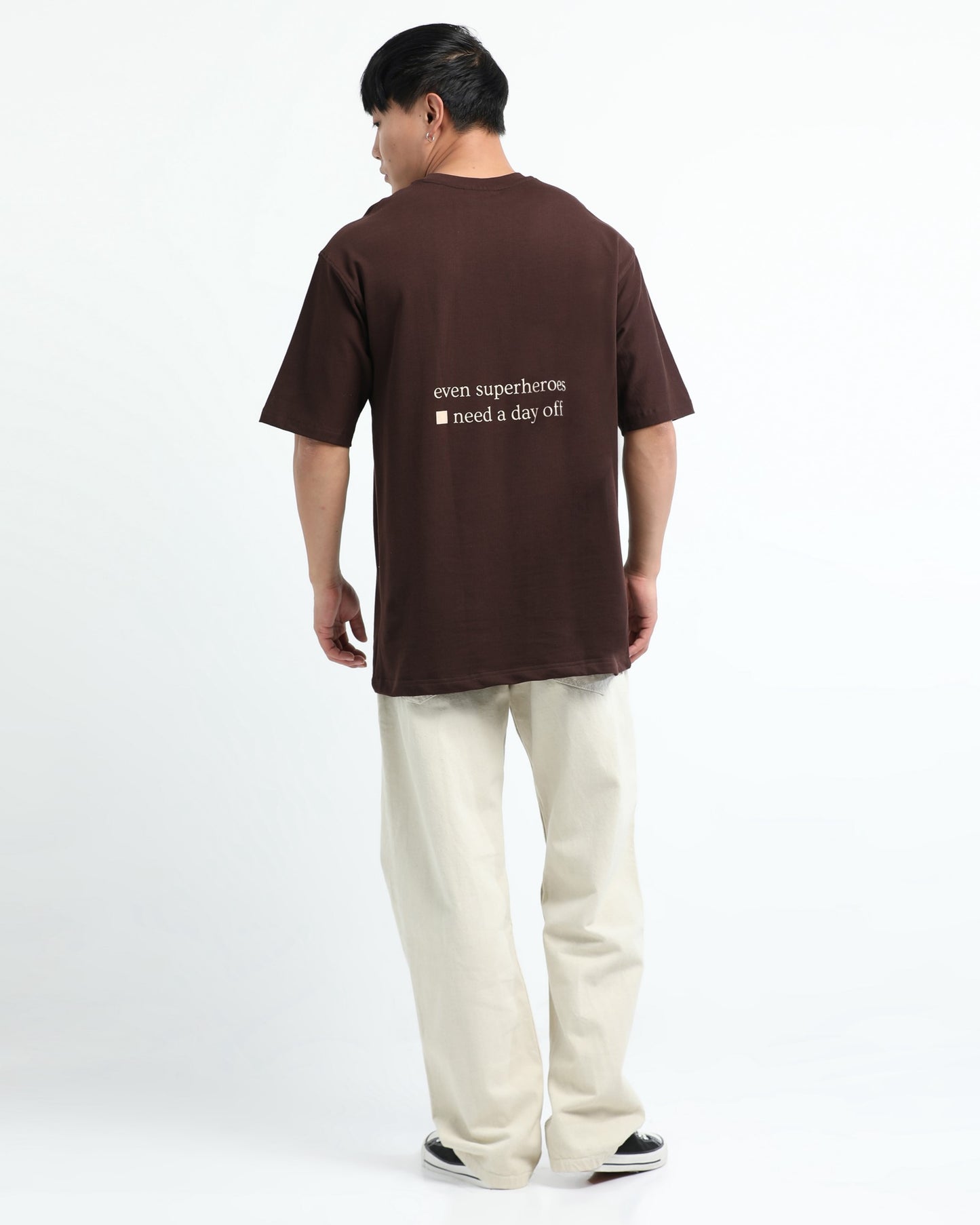SELF CARE BROWN TEE - Oversized fit