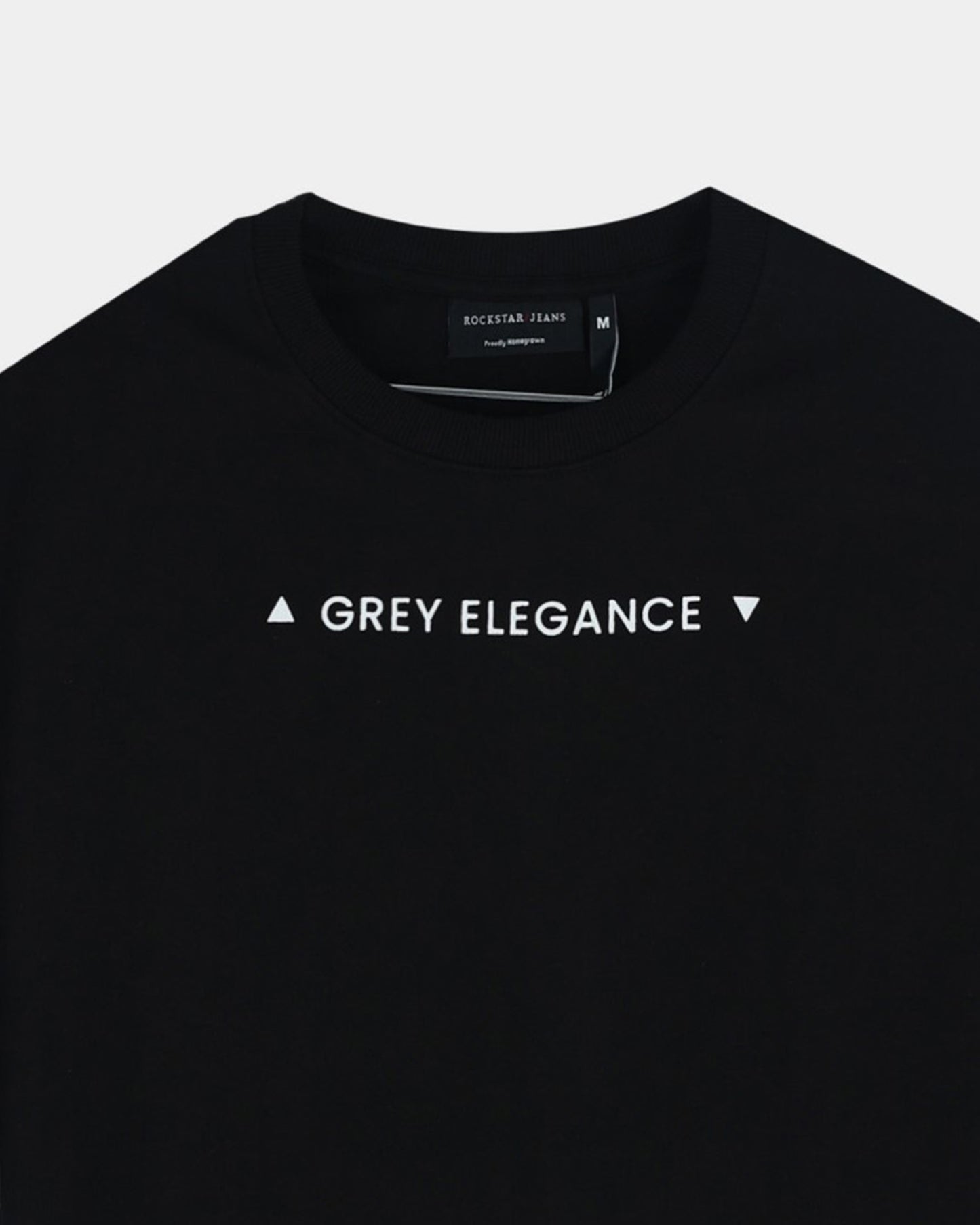 GREY ELEGANCE Relaxed Fit Printed Cotton T-Shirt Black