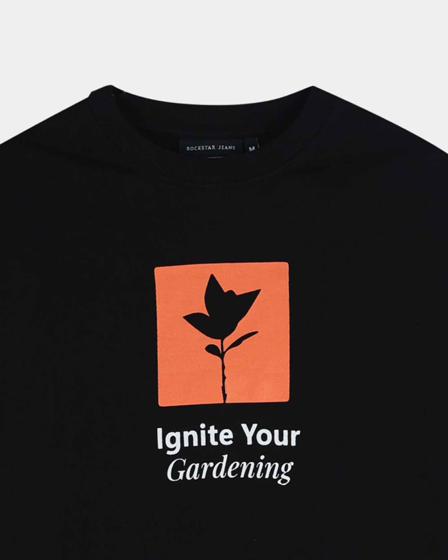 IGNITE YOUR GARDENING Relaxed Fit Cotton Printed T-Shirt Midnight Black