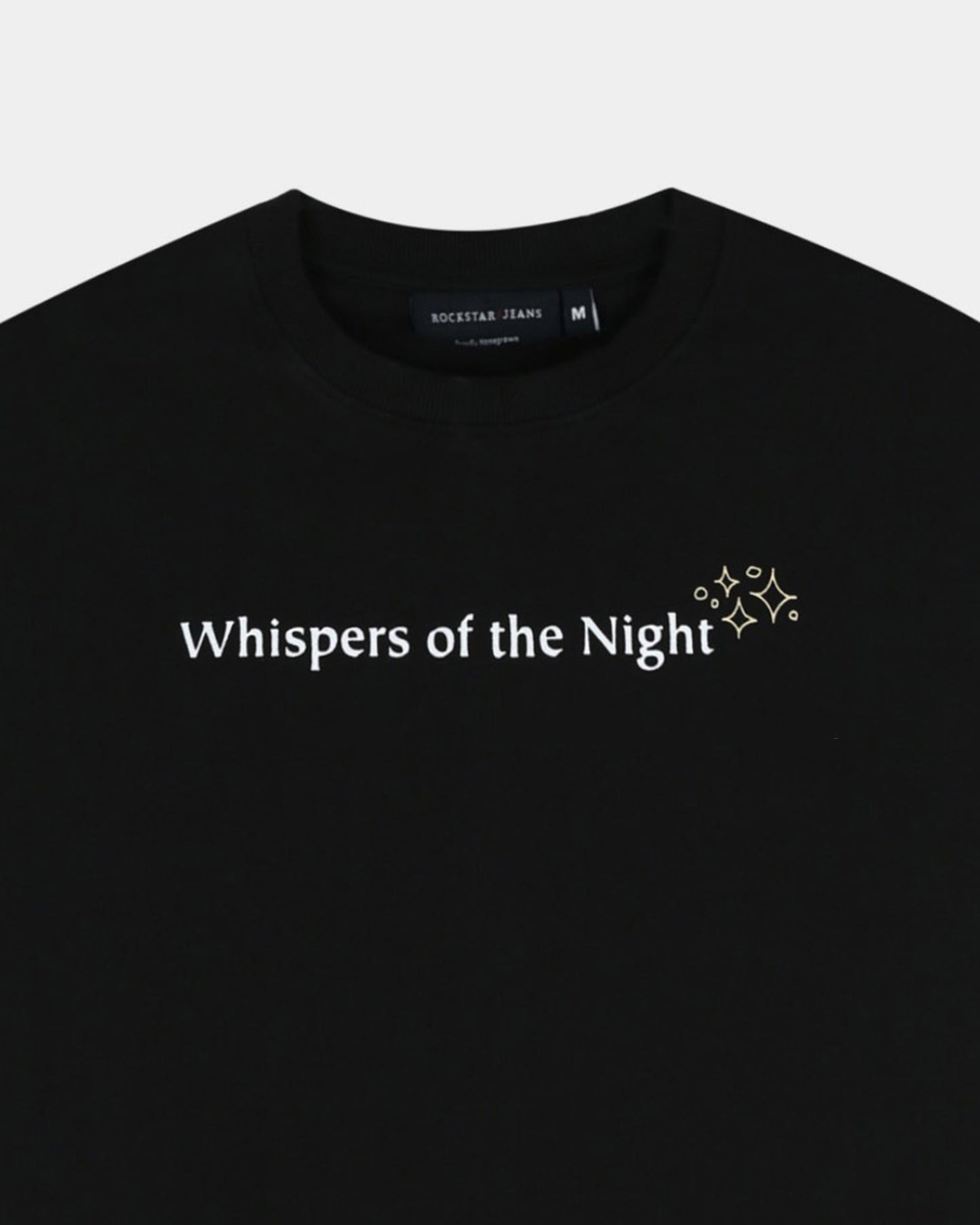 WHISPERS OF THE NIGHT Relaxed Fit Cotton Printed T-Shirt Jet Black