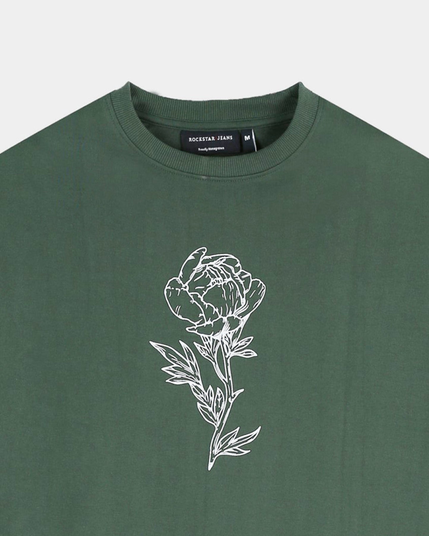 REIMAGINE Relaxed Fit Cotton Printed T-Shirt Military Green