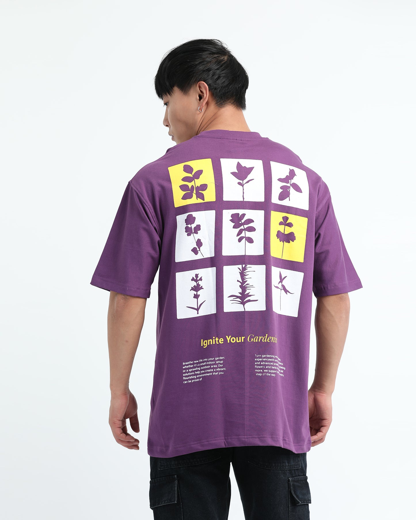 IGNITE YOUR GARDENING PURPLE TEE - Oversized fit